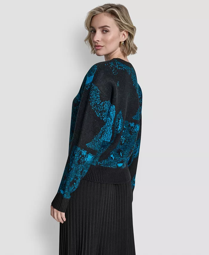 Women's Long-Sleeve Intarsia Mohair Sweater - thumbnail 2