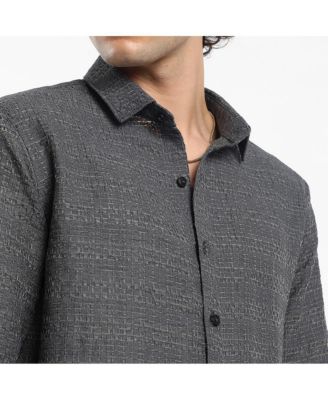 Men's Solid Textured Knit Shirt