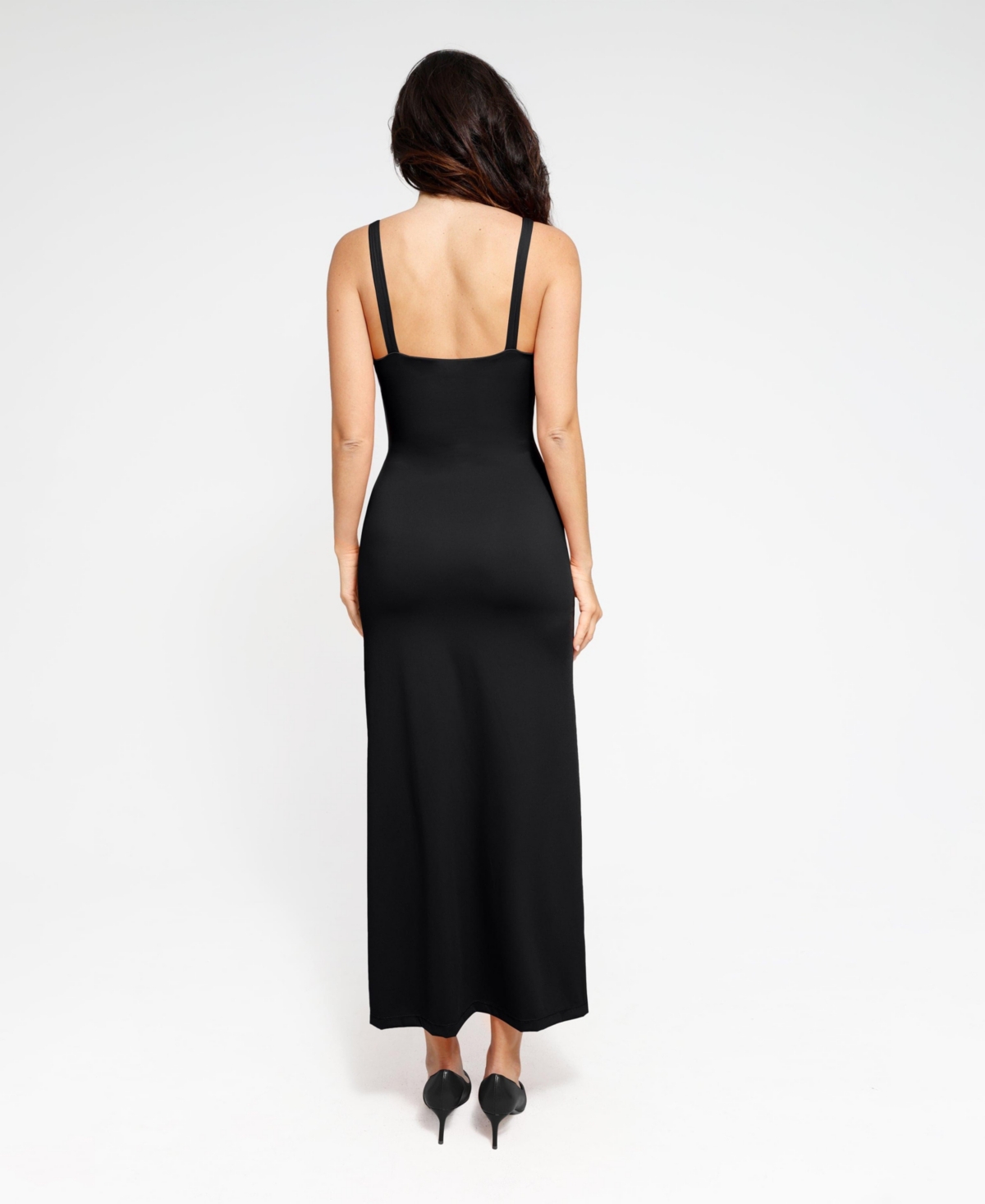 Popilush Women's Shapewear Ruched Side Slit Slimming Maxi Slip Dress