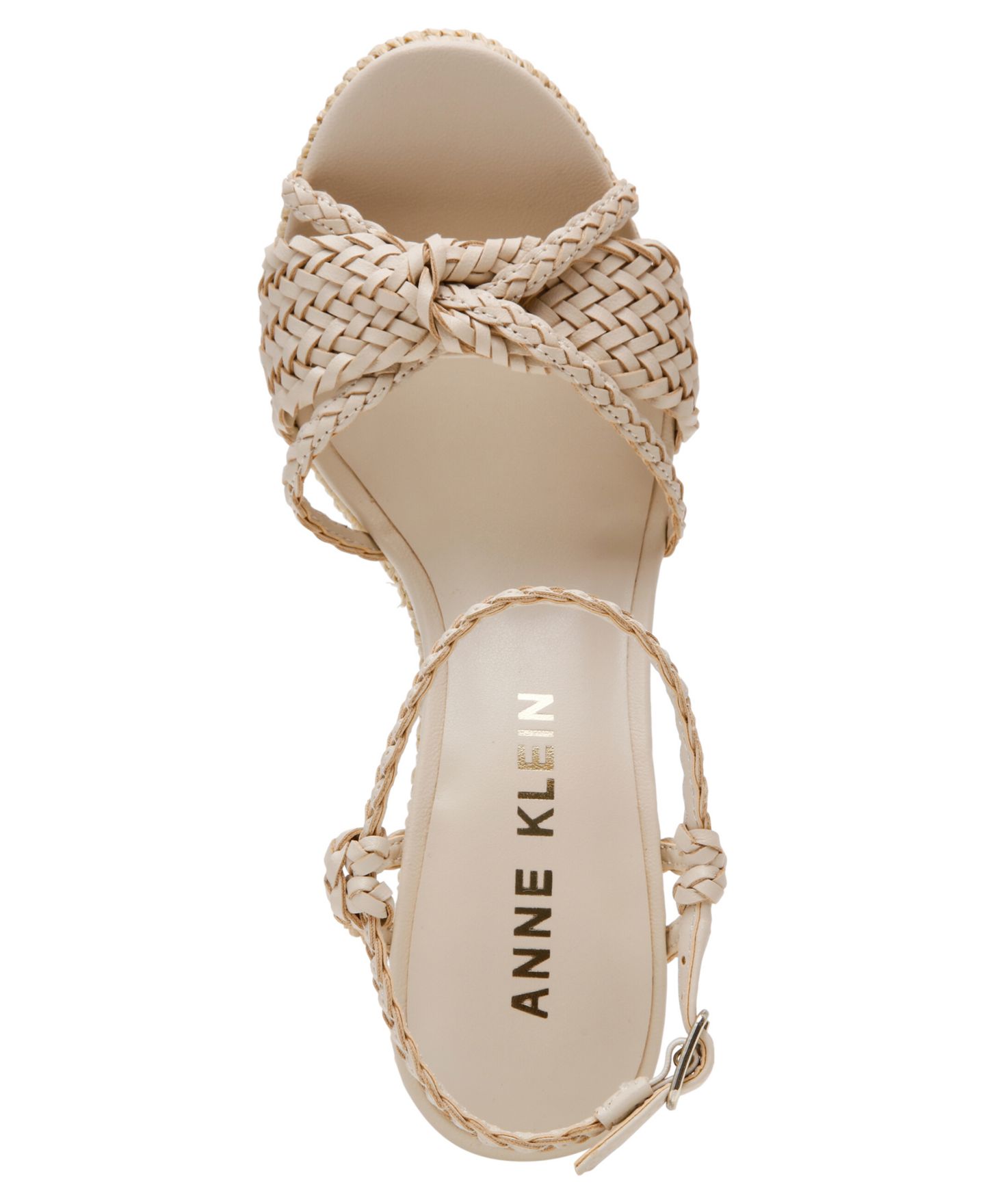 Женские сандалии Anne Klein Vow Braided Wedge, цвет: Костяной — фото 4