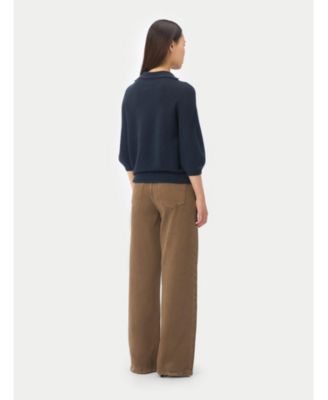 Women's Open V-Collar Polo Sweater