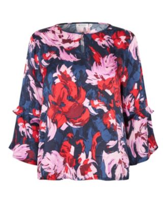 Women's MaBimelda Keyhole Detail Floral Top