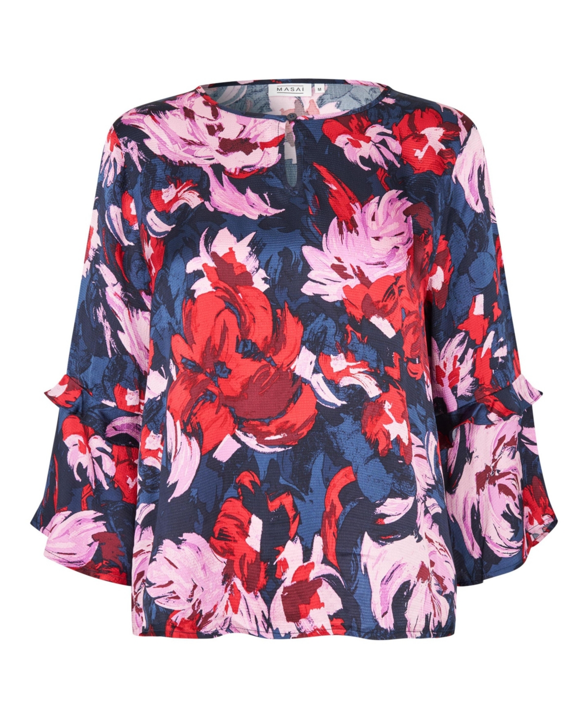Masai Copenhagen Women's MaBimelda Keyhole Detail Floral Top