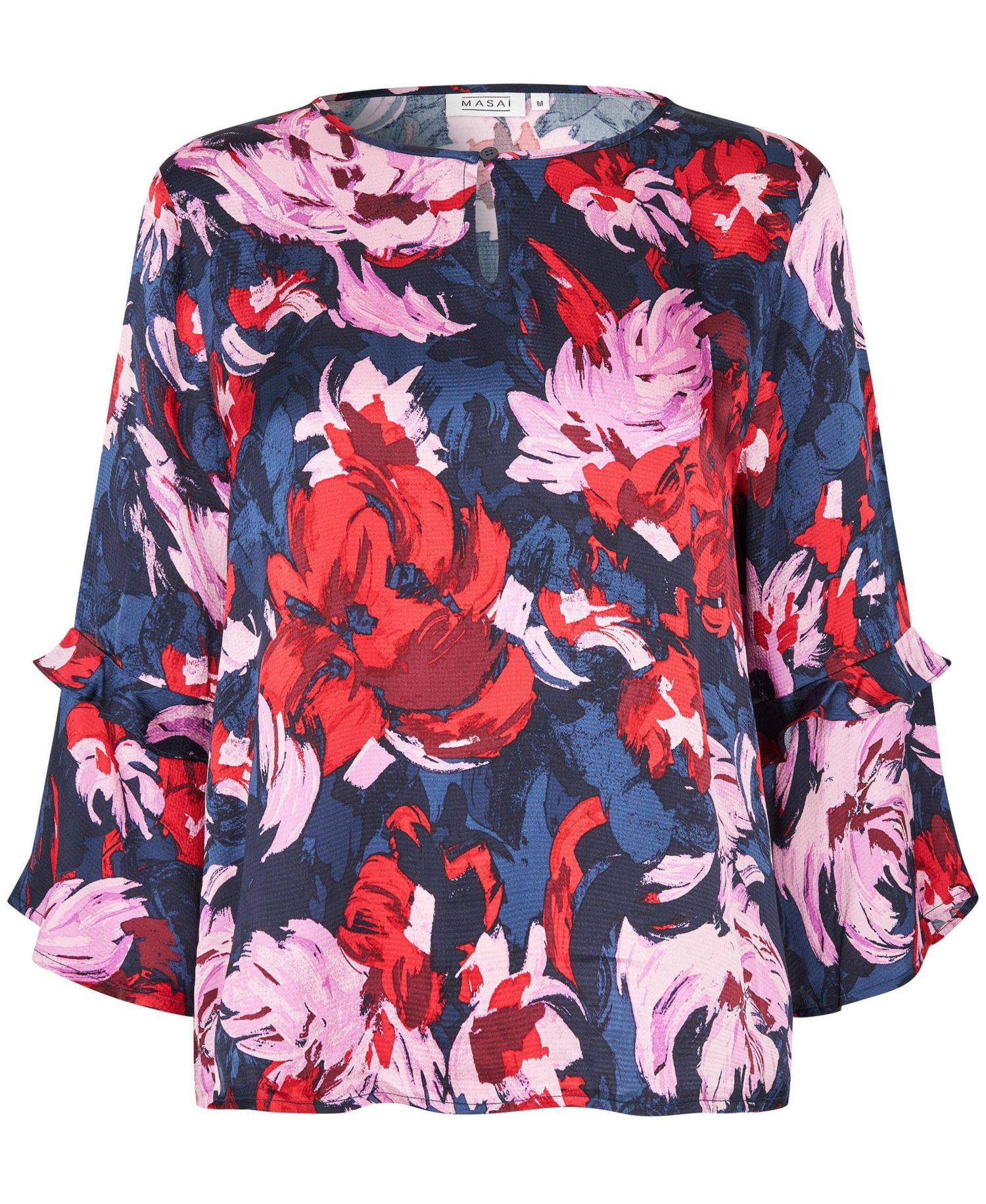Women's MaBimelda Keyhole Detail Floral Top