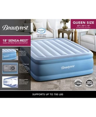 Sensarest 18" Raised Inflatable Air Mattress with Built-In Pump, Queen