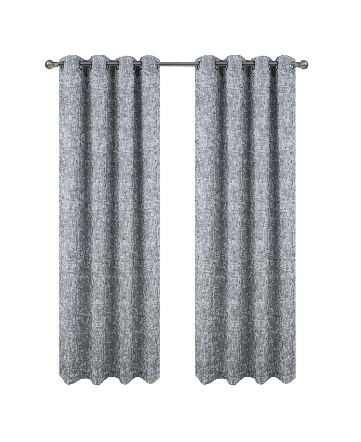 Rt Designer Collection Cambridge Jacquard Luxurious Decorative Grommet Curtain Panel 54" x 90" Silver