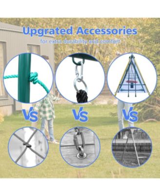 Boys Streamdale Indoor/Outdoor Metal Swing Set with Safety Belt for Backyard