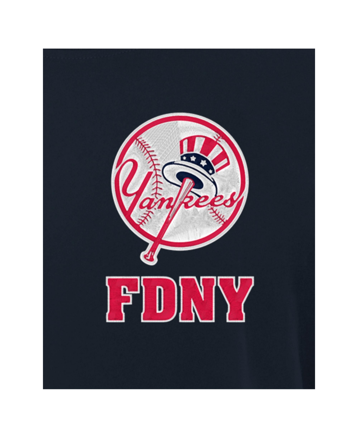 New Era Men's Navy New York Yankees Fdny Embroidered T-Shirt