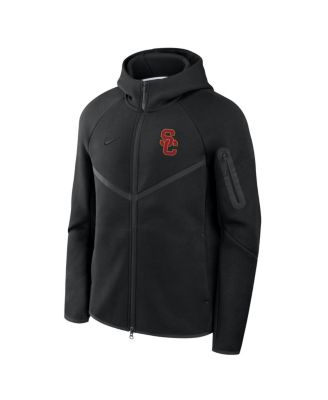 Men's Black USC Trojans Tech Fleece Full-Zip Wind Runner Hoodie
