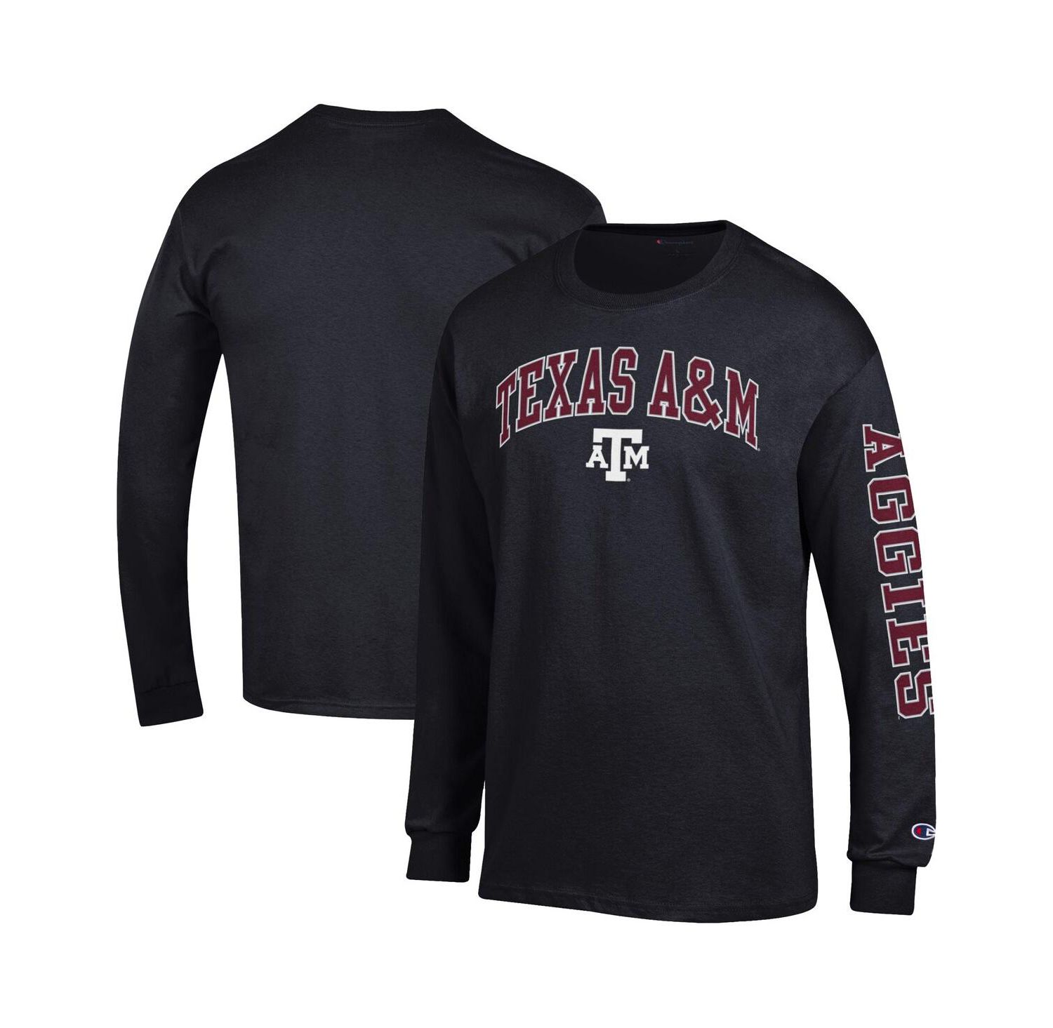 Men's Maroon Texas A&M Aggies Arch Over Logo 2-Hit Long Sleeve T-Shirt