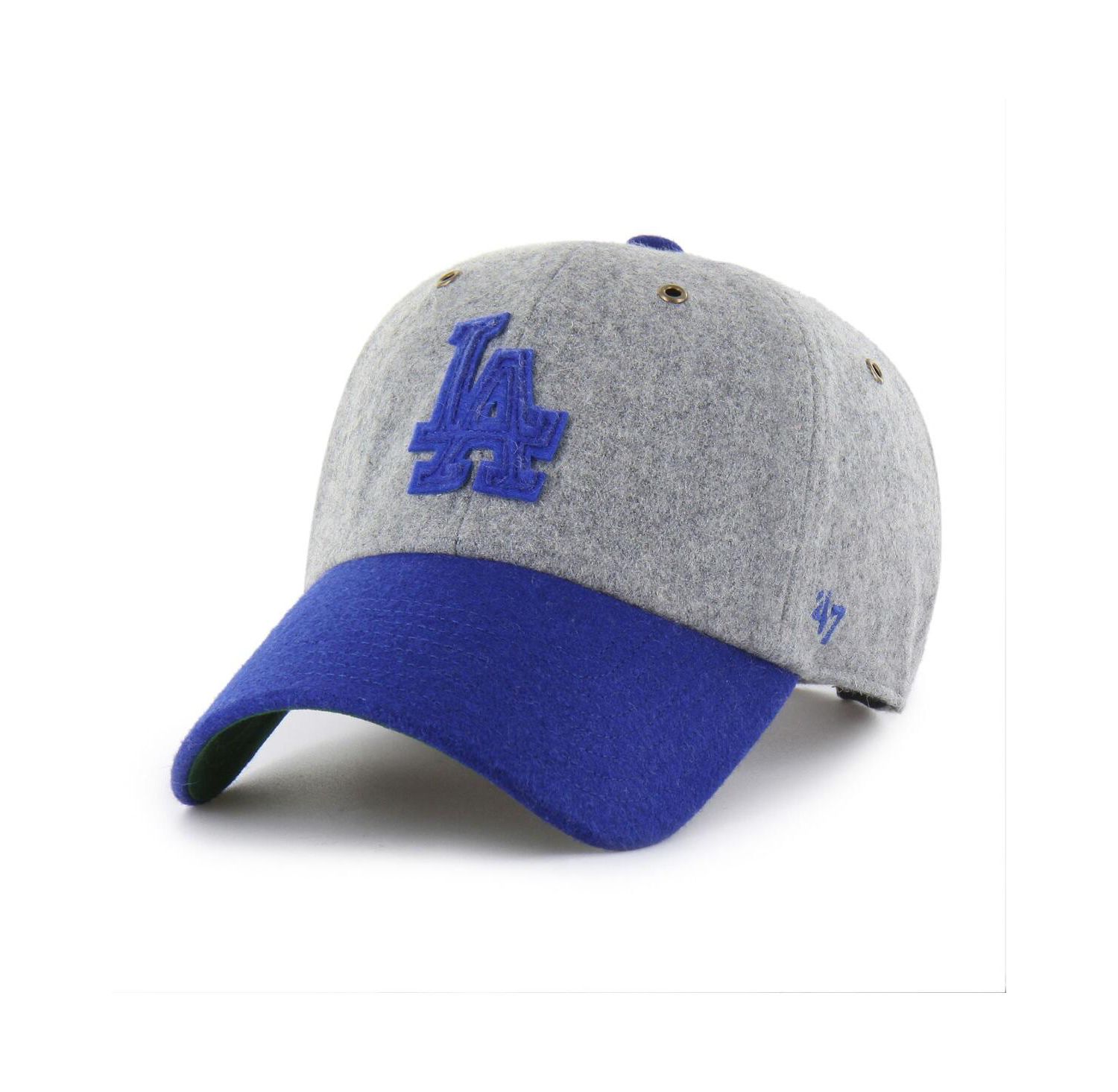 Men's Gray/Royal Los Angeles Dodgers Golden Age Wool Clean Up Adjustable Hat
