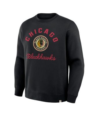 Men's Black Chicago Blackhawks Vintage Stickler Sweatshirt