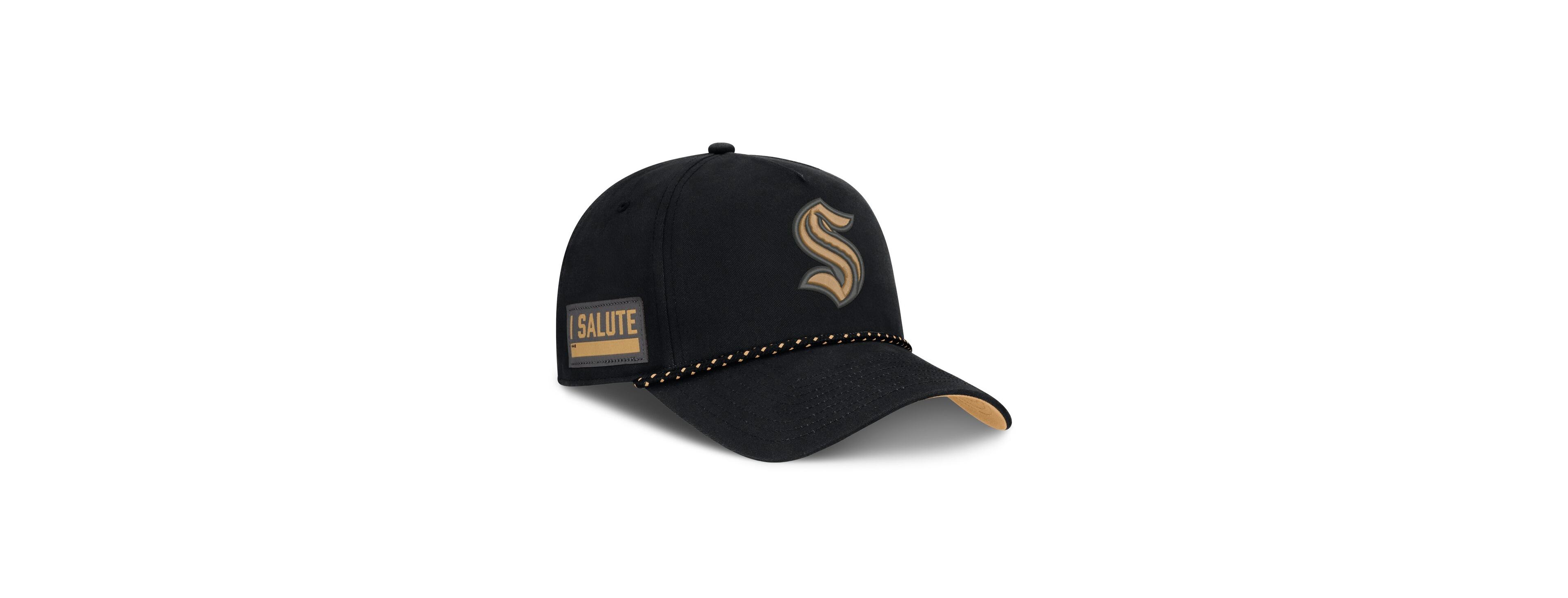 Fanatics Men's Black Seattle Kraken Military Appreciation Authentic Pro A-Frame Adjustable Hat