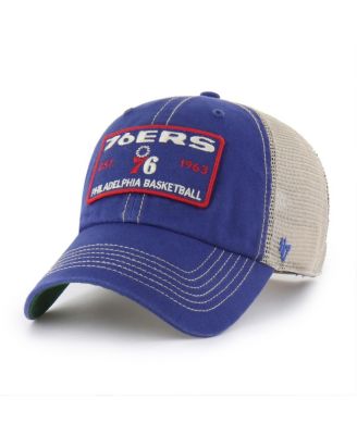 '47 Brand - Men's Royal/Tan Philadelphia 76ers Wabash Patch Clean Up Adjustable Hat