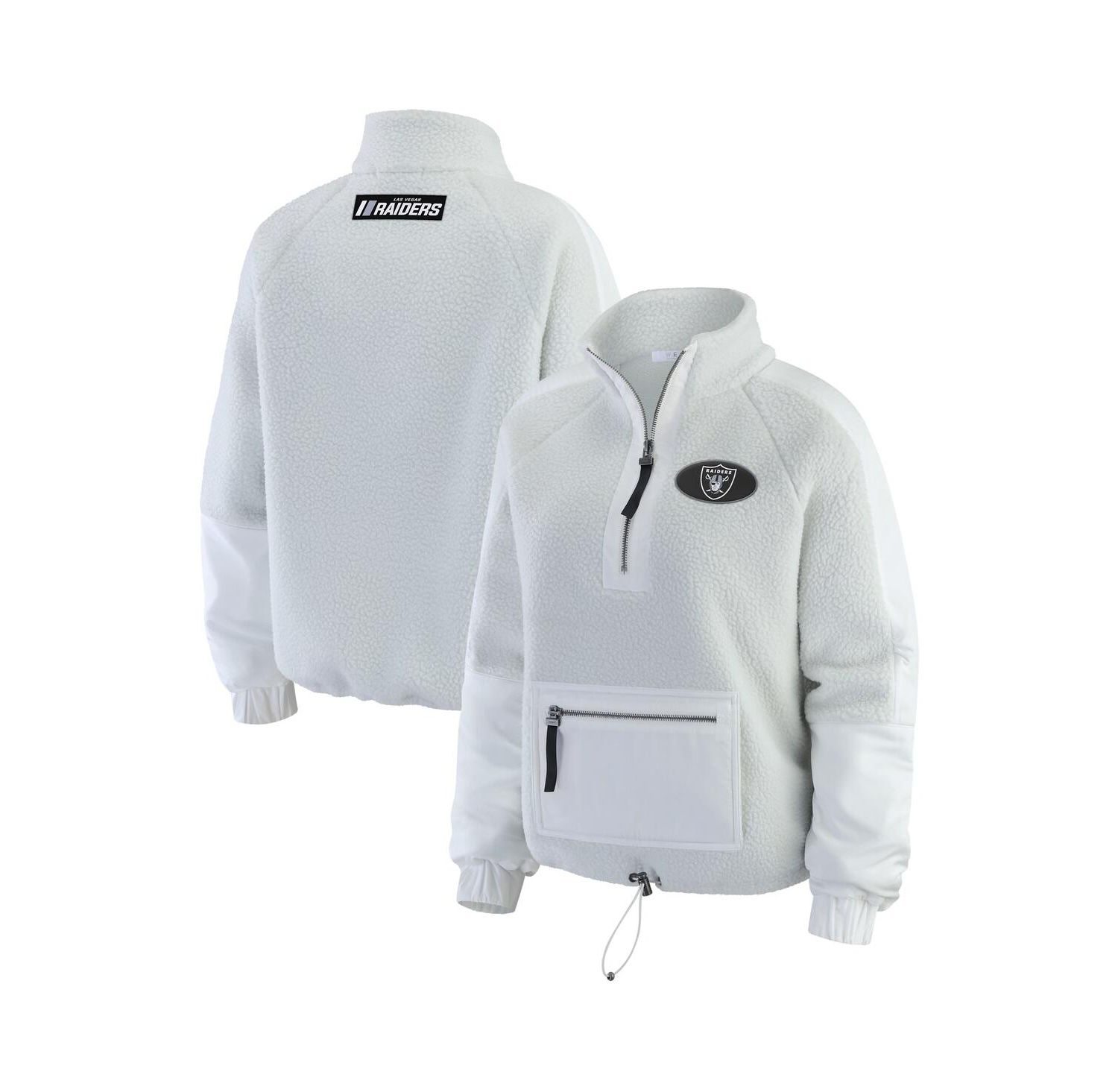 Women's White Las Vegas Raiders Polar Fleece Half-Zip Jacket