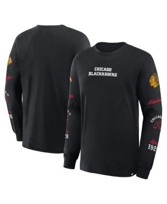 Fanatics - Men's Black Chicago Blackhawks Boxed In Legacy Long Sleeve T-Shirt