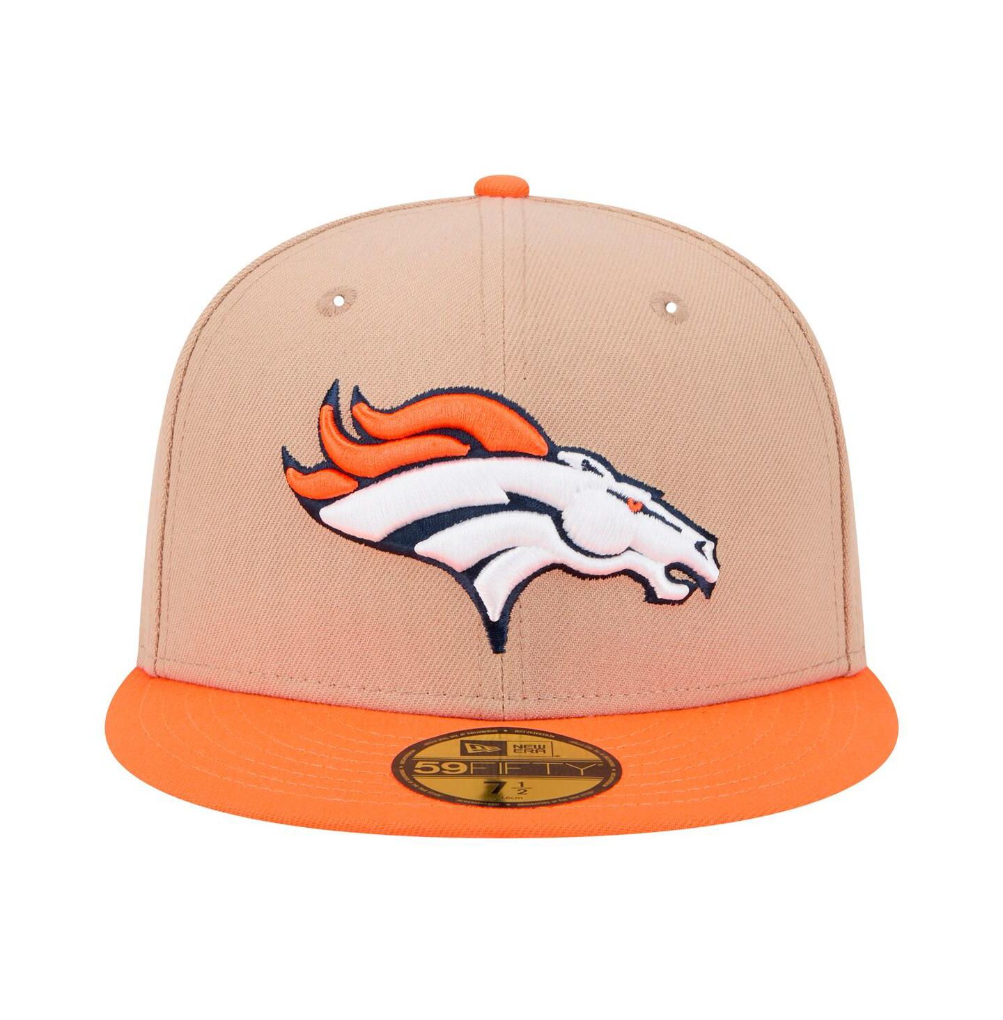 Мужская кепка New Era Tan Denver Broncos Logo Main 59FIFTY Fitted Hat — фото 5