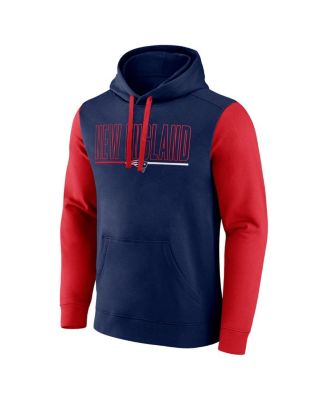 Men's Navy/Red New England Patriots Outline Pullover Hoodie
