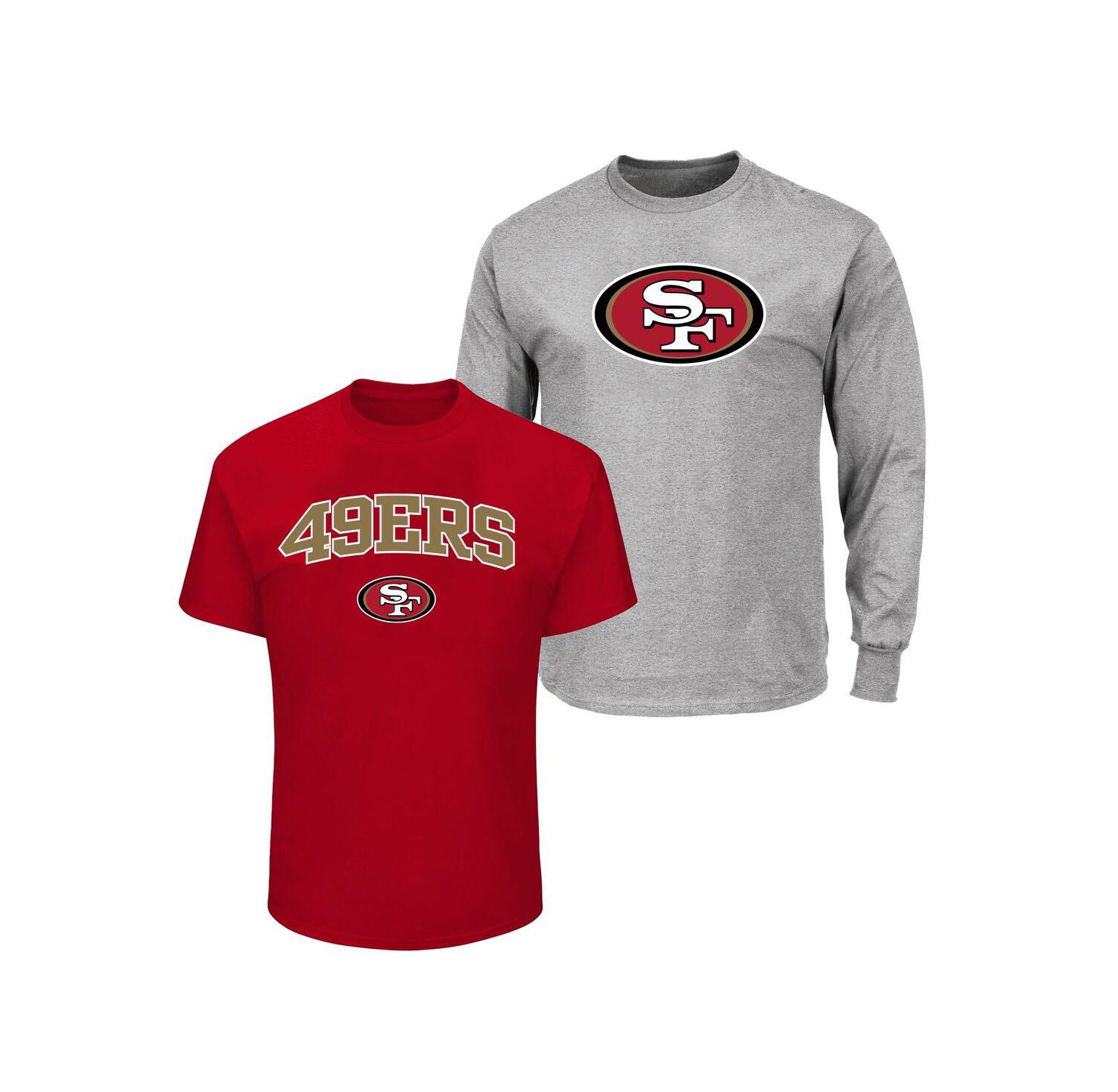 Men's Scarlet/Heather Gray San Francisco 49ers Big & Tall 2-Pack T-Shirt Set