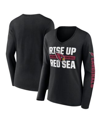 Fanatics - Women's Black Arizona Cardinals Hometown Sweep Long Sleeve V-Neck T-Shirt