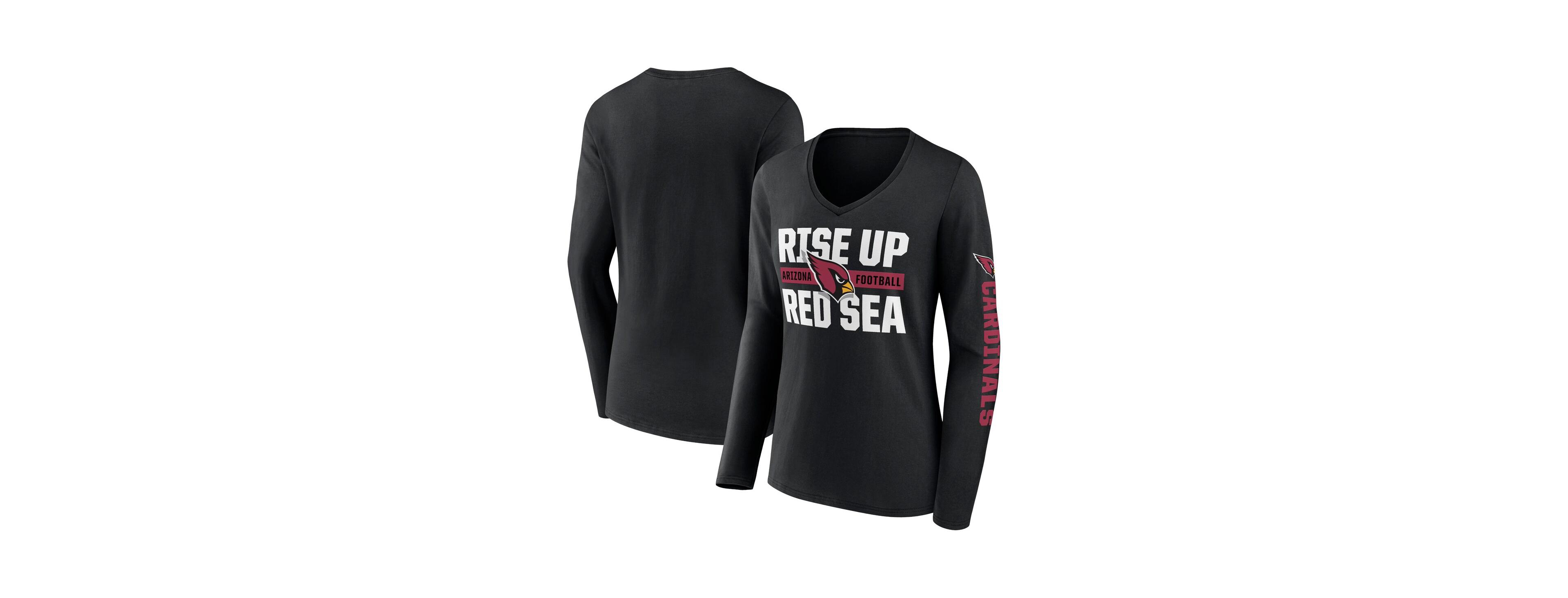 Fanatics Women's Black Arizona Cardinals Hometown Sweep Long Sleeve V-Neck T-Shirt
