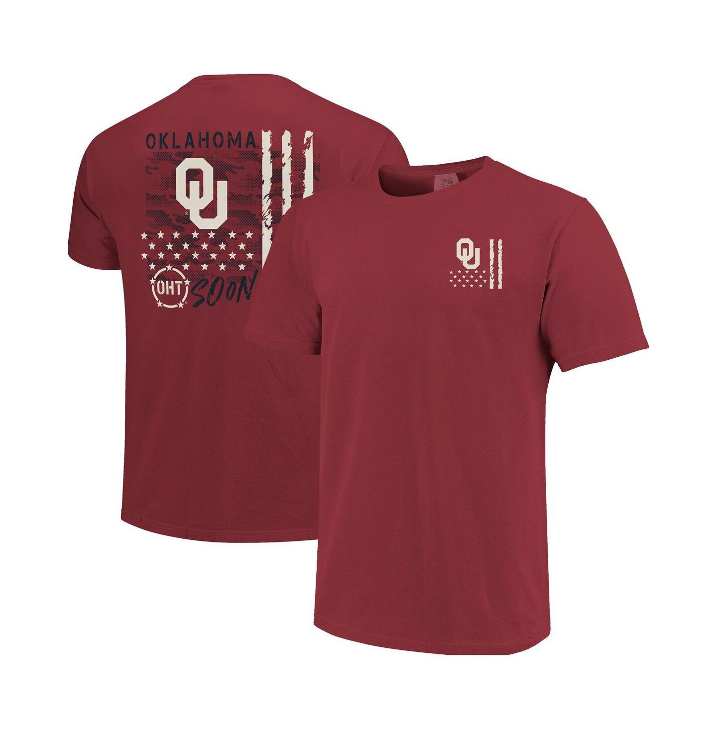 Мужская футболка Image One Crimson Oklahoma Sooners Comfort Colors OHT Camo Overlay — фото 1