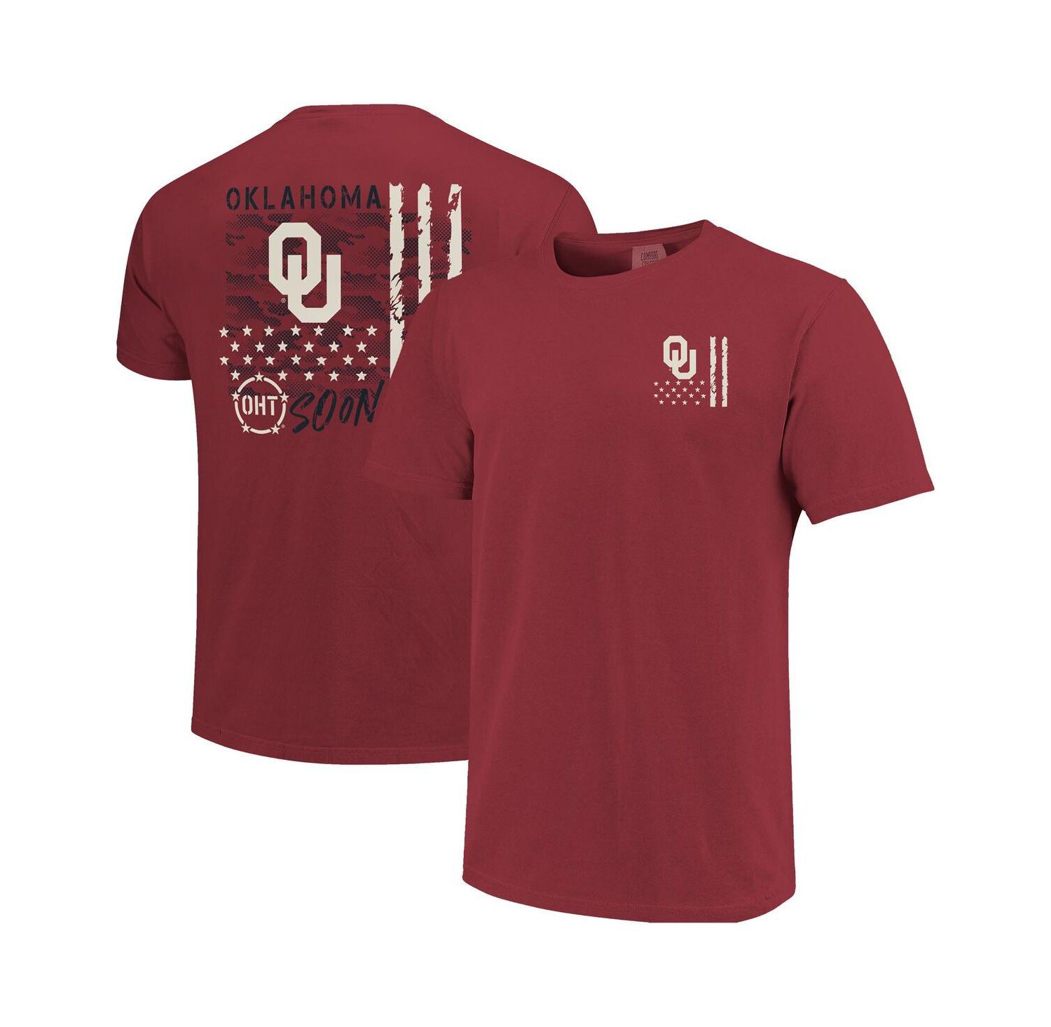 Men's Crimson Oklahoma Sooners Comfort Colors OHT Camo Overlay T-Shirt