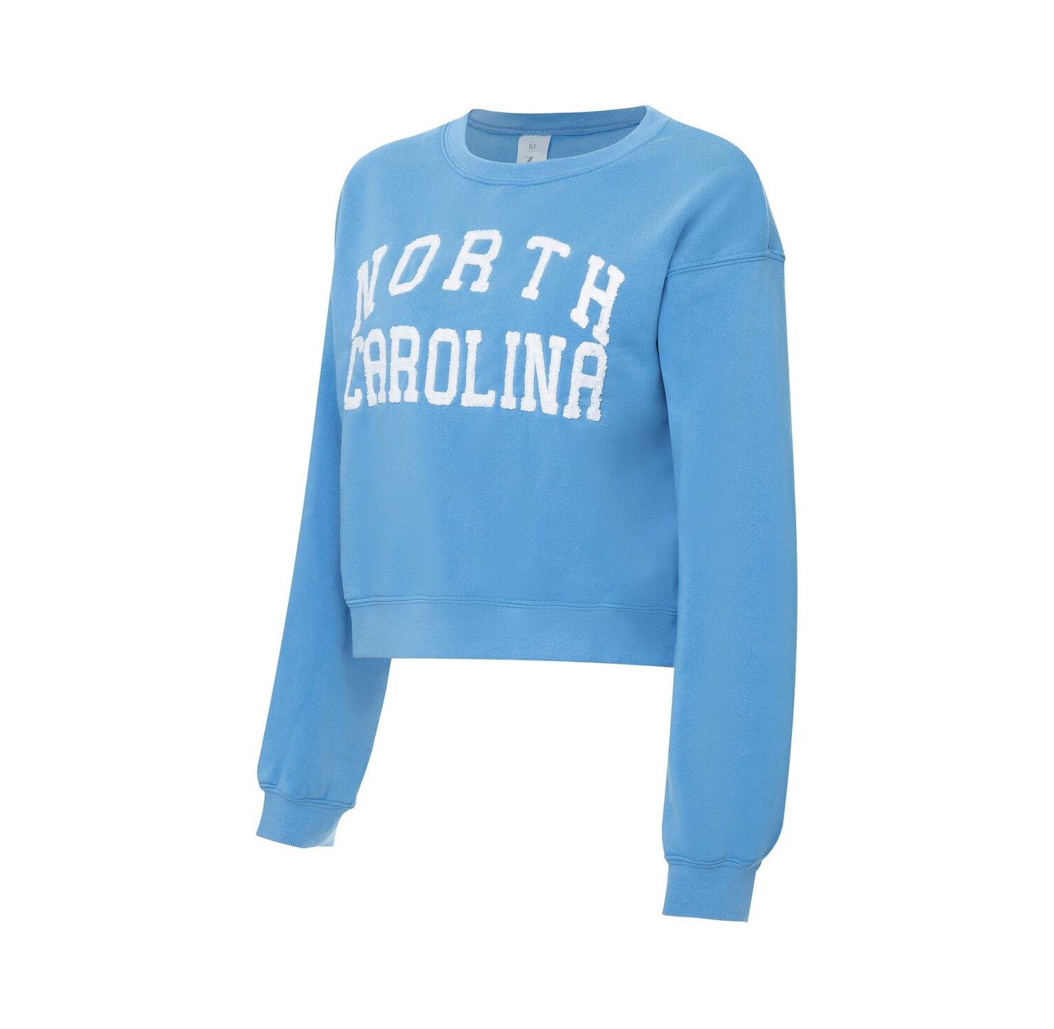 Women's Carolina Blue North Carolina Tar Heels Chenille Cropped Sweatshirt