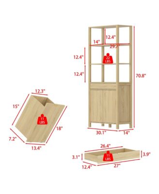 Bathroom Cabinet with Flip Storage and 3-Shelves and Drawer