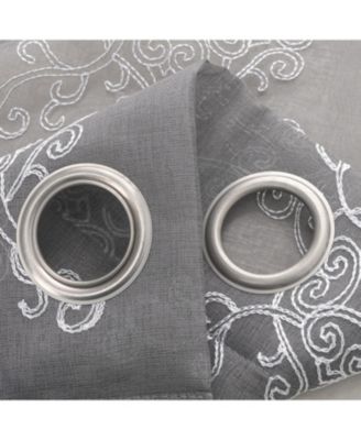 RT Designer Collection Sheryl Embroidered Dorly Luxurious Decorative Curtain Panel Pair