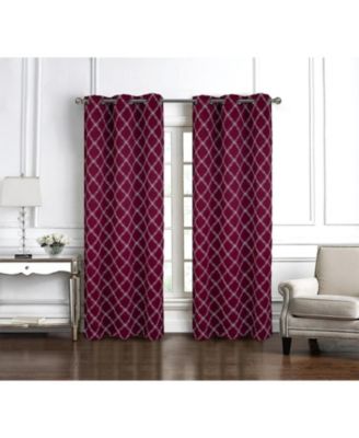 RT Designer Collection Gable Embroidered Blackout Luxurious Decorative Grommet Curtain Panel
