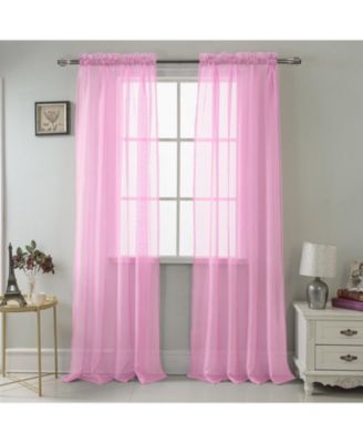 RT Designer Collection Celine Sheer Luxurious Modern Design Curtain Panel 54" x 84" Pink