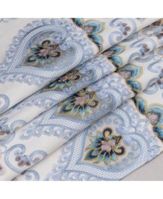 Bonnie Macrame Rod Pocket Room Darkening Curtain Panels for Living Room 52" x 84" Beige