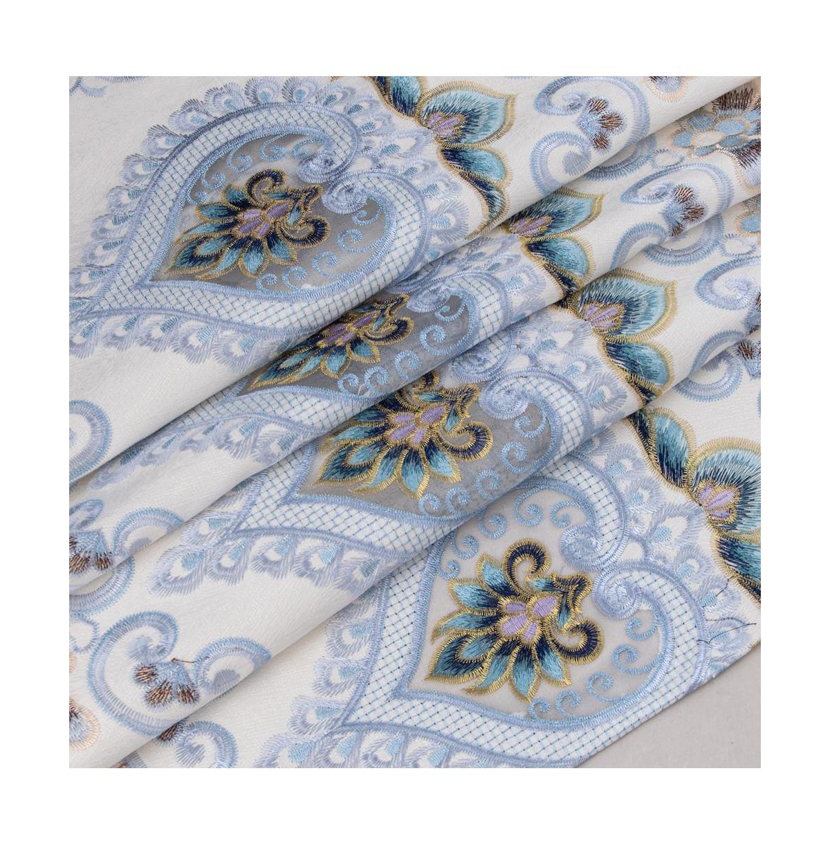 Rt Designers Collection Bonnie Macrame Rod Pocket Room Darkening Curtain Panels for Living Room 52" x 84" Beige