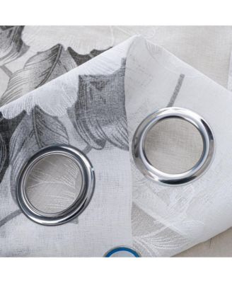 Jillian Rubber Doily Grommet Light Filtering Window Curtains for Bedroom 54" x 95" Rose