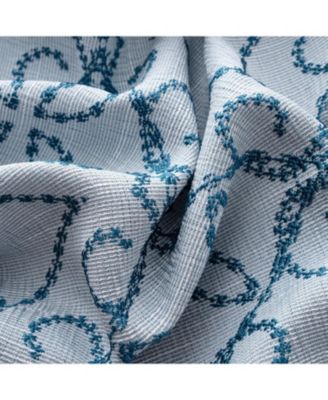 RT Designer Collection Woodbridge Jacquard Grommet Luxurious Modern Design Curtain Panel 54" x 84" Blue