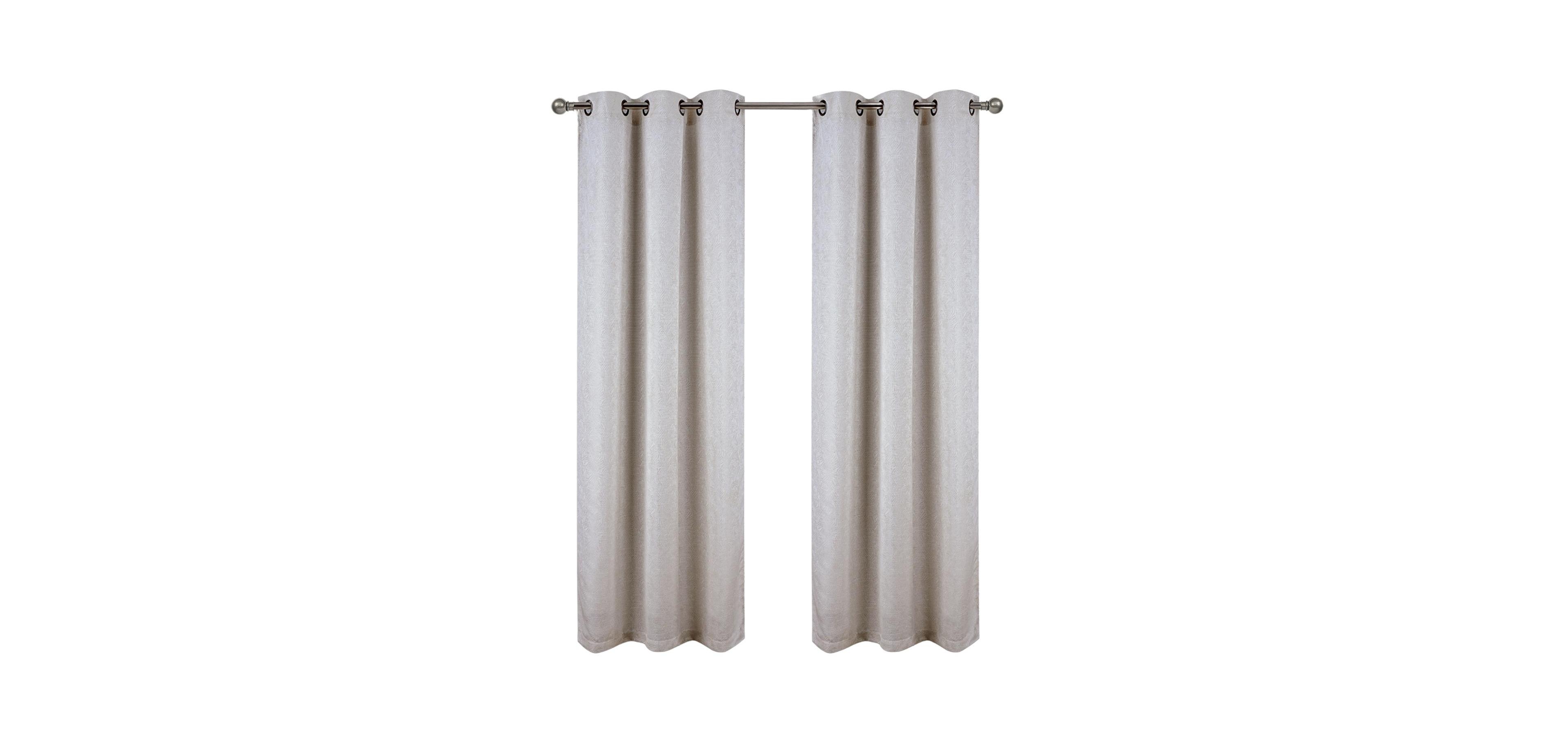 Rt Designer Collection Wilton Jacquard Grommet Luxurious Modern Design Curtain Panel 54" x 84" Taupe