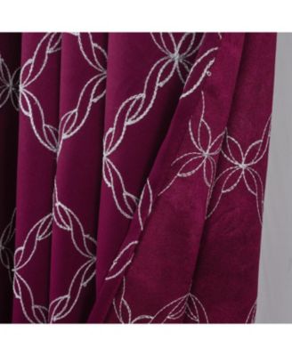 RT Designer Collection Gable Embroidered Blackout Luxurious Decorative Curtain Panel Pair