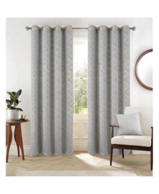 RT Designer Collection Heathrow Halo Foil Blackout Luxurious Decorative Grommet Curtain Panel 54" x 90" Silver