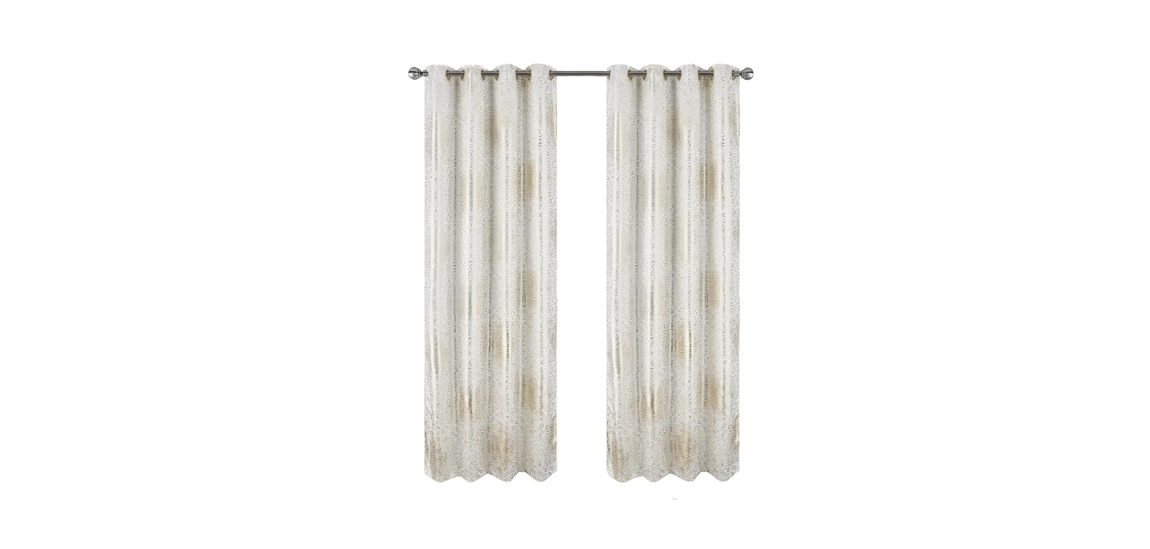 Rt Designer Collection Helena Halo Foil Blackout Luxurious Decorative Grommet Curtain Panel 54" x 90