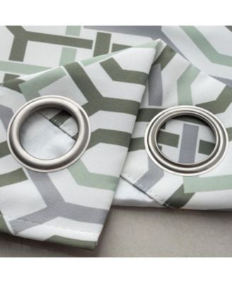 RT Designer Collection Rory Printed 2 Pack Blackout Luxurious Decorative Grommet Curtain Panel 36" x 84" Sage