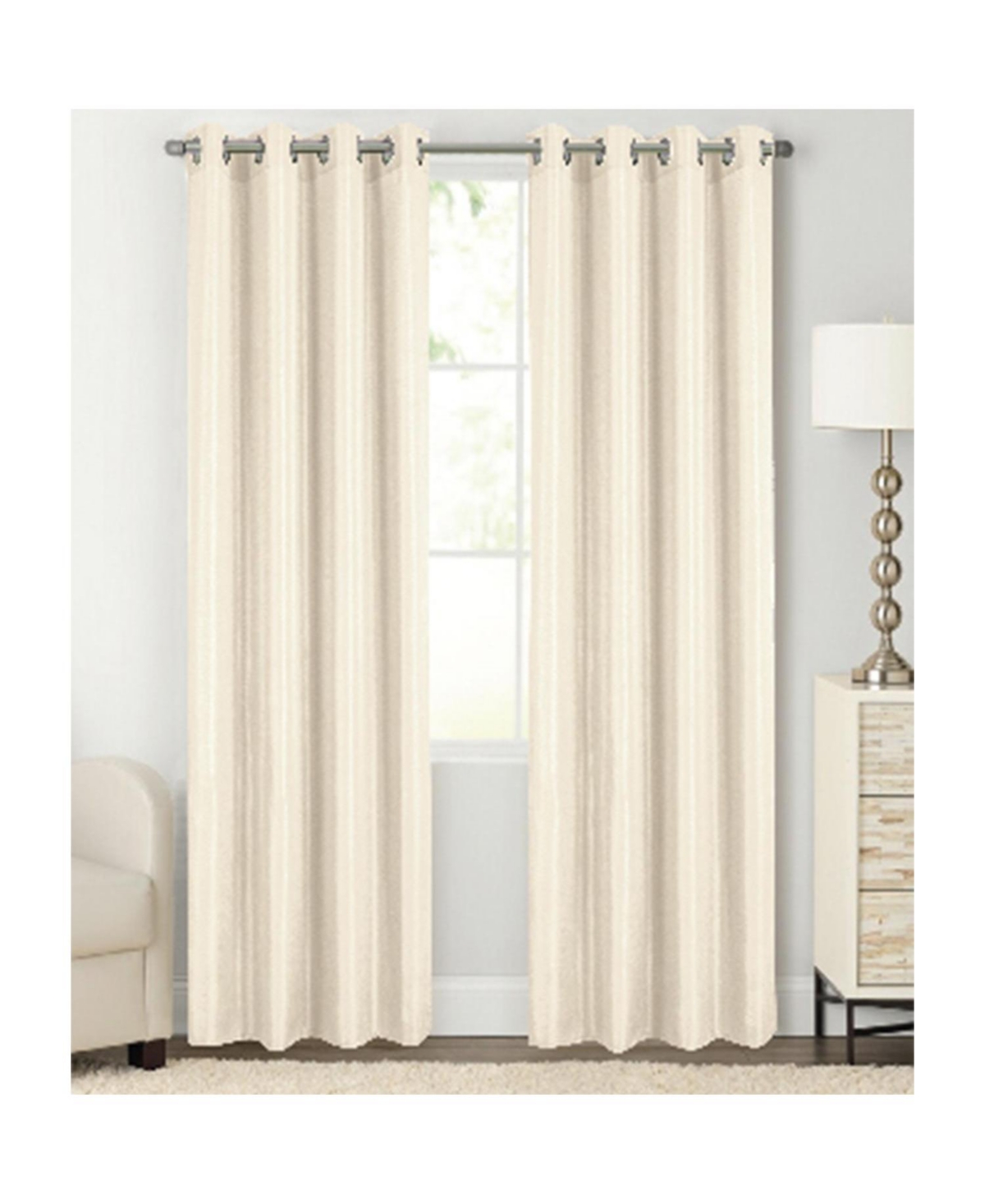 Rt Designer Collection Gibson Luxurious Decorative Grommet Curtain Panel 54" x 90" Beige