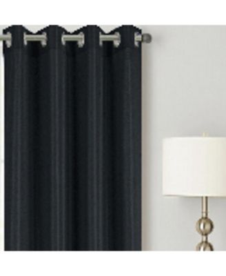 RT Designer Collection Gibson Luxurious Decorative Grommet Curtain Panel 54" x 90" Black
