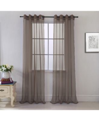 Cara Grommet Curtain Panel for Windows 54" x 84" Chocolate
