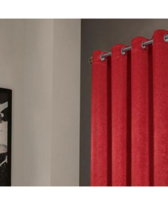 RT Designers Nellie Embossed Blackout Grommet Panel - 52"x84", Red.