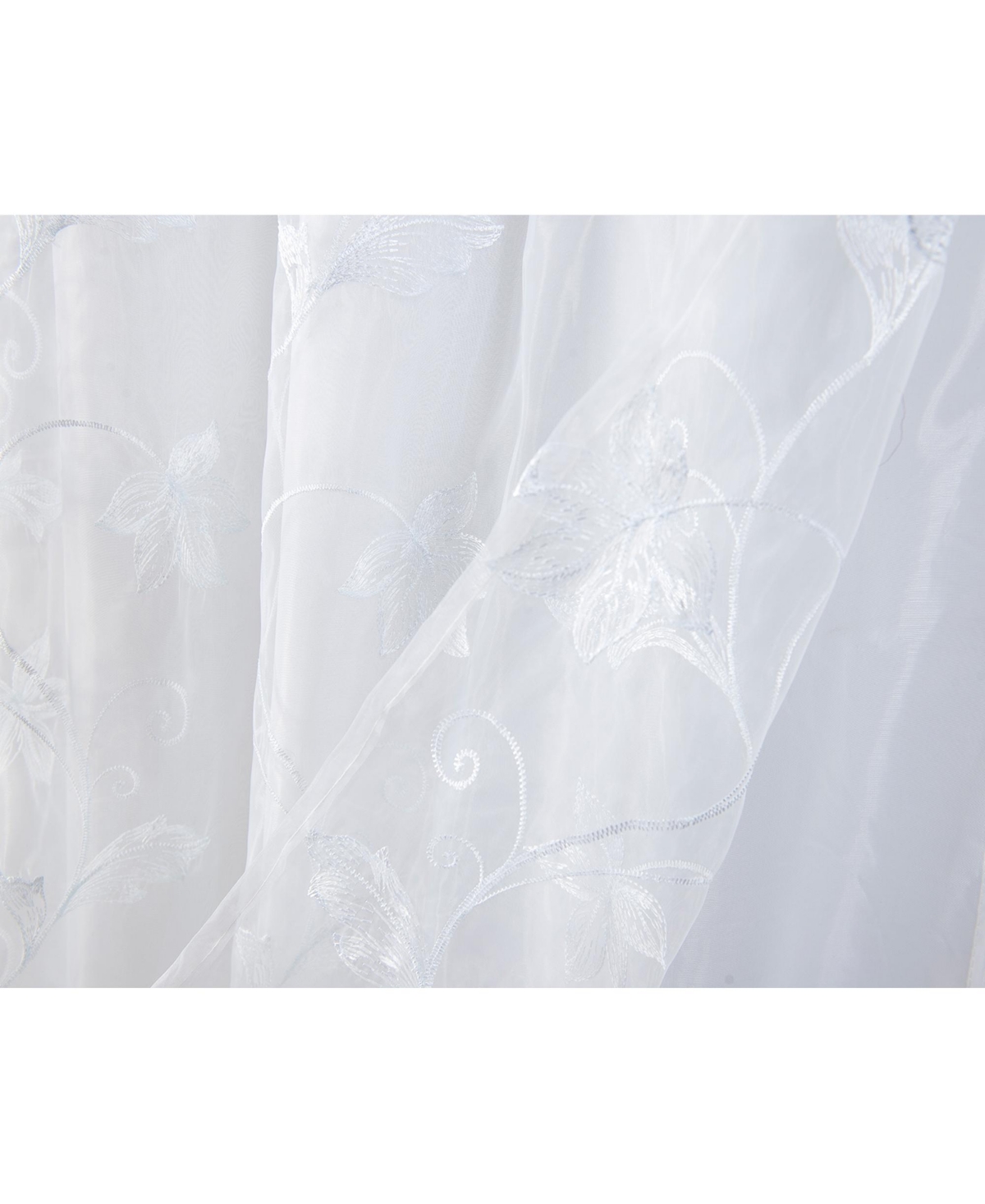 Rt Designers Collection - Pia Embroidered Panel With Double Valance 54'' x 90'' White