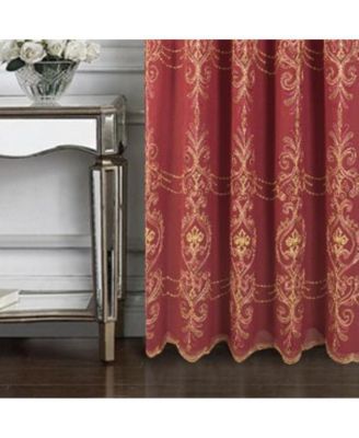 Jayla Stylish & Premium Embroidered Curtain Panel 54" x 90" Burgundy