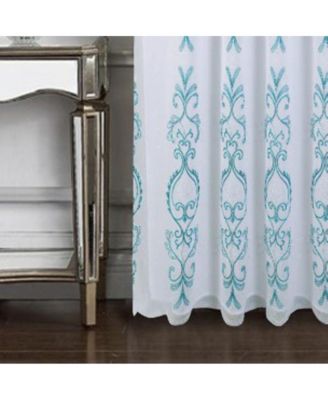 Jayla Stylish & Premium Embroidered Curtain Panel 54" x 90" Teal