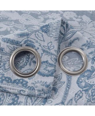 Bridgeport Jacquard High Quality Light Filtering Grommet Curtain Panel 54" x 90" Blue