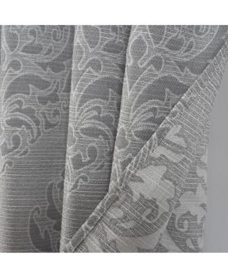 Dorian Jacquard Grommet Blackout Window Curtain Panel 54" x 84" Silver